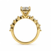 Metal view of 2.5 ct Radiant Cut Diamond Engagement Ring with Marquise Accents