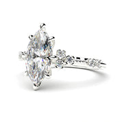 2.18ct Marquise Lab Diamond Ring with Accent Stones 950 Platinum Lab Diamond