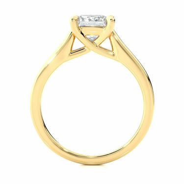 1.35 Ct Princess Cut Solitaire 4 Prong Setting Moissanite Ring In Yellow Gold