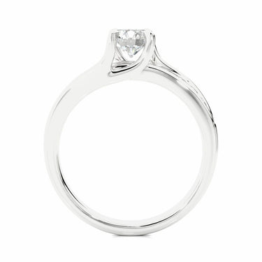 1 Ct Round Cut Tension Setting Lab Diamond Engagement Ring In White Gold