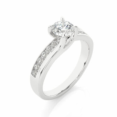 1 Ct Round Cut Tension Setting Diamond Engagement Ring In White Gold