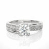 1 Ct Round Cut Tension Setting Lab Diamond Engagement Ring In White Gold