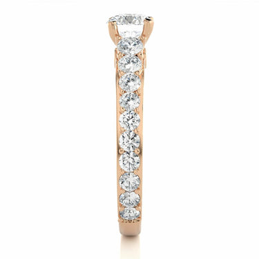 1.80 Ct Round Cut Solitaire Prong Setting Diamond Ring With Side Accents In Rose Gold