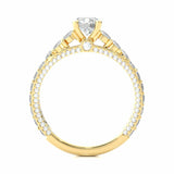 1.80 Ct Round Cut Solitaire Prong Setting Diamond Ring With Side Accents In Yellow Gold