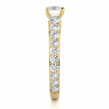 1.80 Ct Round Cut Solitaire Prong Setting Diamond Ring With Side Accents In Yellow Gold