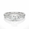 1.80 Ct Round Cut 4 Prong Setting Lab Diamond Solitaire With Accents Ring In White Gold
