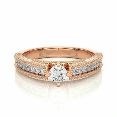 0.50 Ct Vintage Round Diamond Ring In Rose Gold