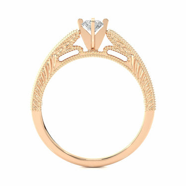 0.50 Ct Vintage Round Diamond Ring In Rose Gold