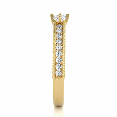 0.50 Ct Vintage Round Diamond Ring In Yellow Gold