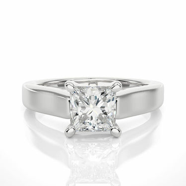 1.35 Ct Princess Cut Solitaire 4 Prong Setting Moissanite Ring In White Gold