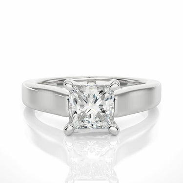 1.35 Ct Princess Cut 4 Prong Set Lab Diamond Solitaire Engagement Ring In White Gold