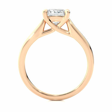 1.35 Ct Princess Cut Solitaire 4 Prong Setting Moissanite Ring In Rose Gold