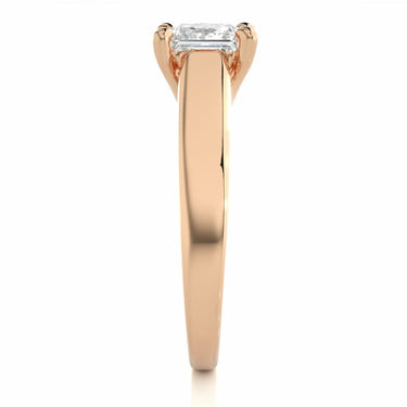 1.35 Ct Princess Cut Solitaire 4 Prong Setting Moissanite Ring In Rose Gold