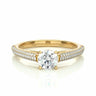 0.90 Ct Round Cut Solitaire Prong Setting Diamond Engagement Ring With Accents In Yellow Gold