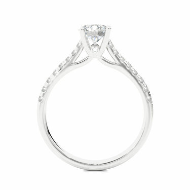 0.85 Ct Round Cut Solitaire Ring In White Gold