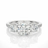 1.80 Ct Round Cut 4 Prong Set Lab Diamond 3 Stone Engagement Ring In White Gold