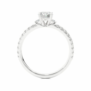 1 Ct Round Cut Fishtail Prongs Lab Diamond Engagement Ring In White Gold