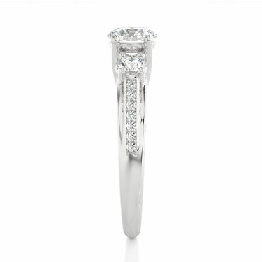 2 Ct Lab Diamond 3-Stone Engagement Ring in White Gold