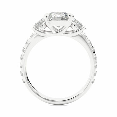 2.35 Ct Three Stone Trellis Engagement Ring White Gold