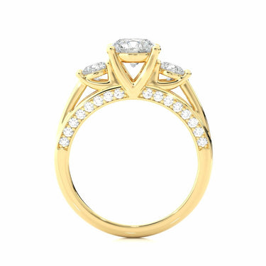 2 Ct Diamond Three Stone Engagement Ring Yellow Gold