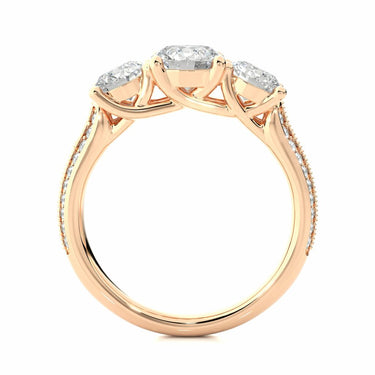 2.25 Ct Prong Setting Diamond Engagement Ring With Accents In Rose Gold