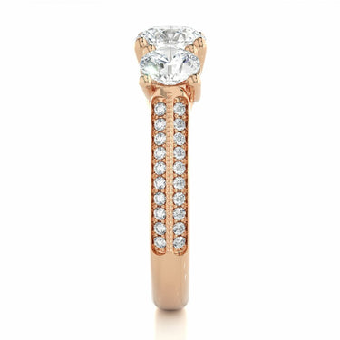 2.25 Ct Prong Setting Diamond Engagement Ring With Accents In Rose Gold