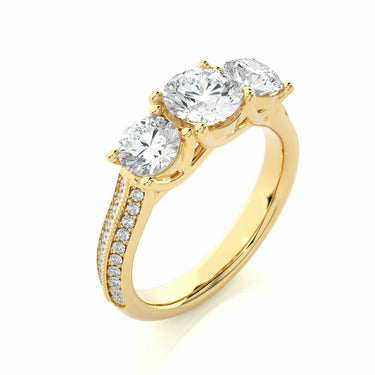 Bague de fiançailles diamant serti griffes de 2,25 ct avec accents en or jaune 