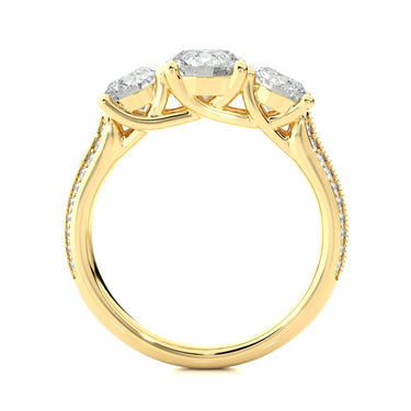 2.25 Ct Prong Setting Diamond Engagement Ring With Accents In Yellow Gold