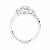 1.40 Ct Round Cut Three Stone Moissanite Engagement Ring In White Gold