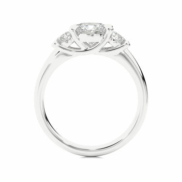 1.40 Ct Three Stone Round Cut Engagement Ring In White Gold