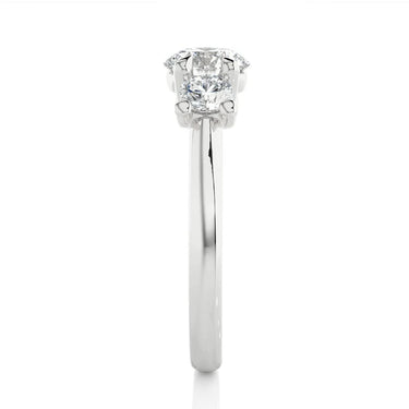 1.40 Ct Round Cut Three Stone Lab Grown Diamond Engagement Ring in White Gold