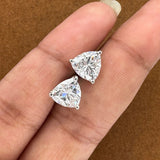 2 Carat Trillion Cut Solitaire Moissanite Stud Earrings 