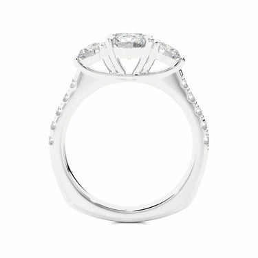 1.55 Ct Round Three Stone Engagement Ring In White Gold