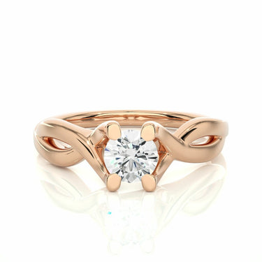 0.50 Ct Twist Shank Engagement Ring Rose Gold