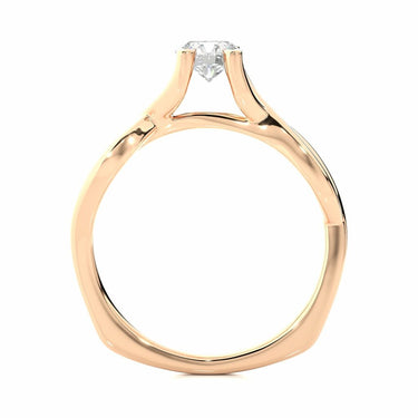 0.50 Ct Round Cut Solitaire Twisted Moissanite Engagement Ring In Rose Gold