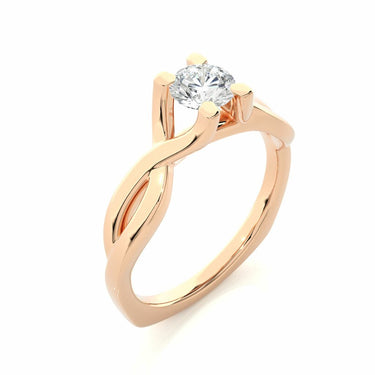 0.50 Ct Round Cut Solitaire Twisted Moissanite Engagement Ring In Rose Gold