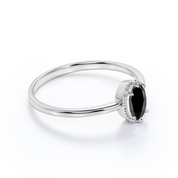Unique 2 Carat Design Oval Cut Black Diamond Solitaire Engagement Ring Black Diamond Engagement Ring