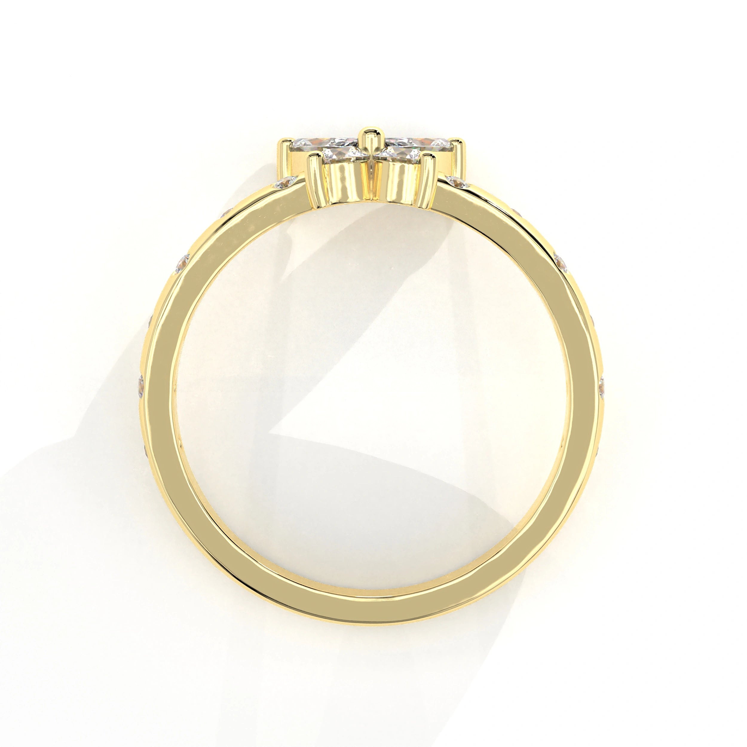 Metal View Of 0.54 Ct Butterfly Marquise Diamond Promise Ring with Pavé Accent Band