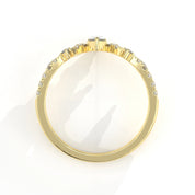 Metal View Of 0.56 carat Pear Cut Tiara Style Diamond Promise Ring 