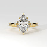 2.18ct Marquise Lab Diamond Ring with Accent Stones