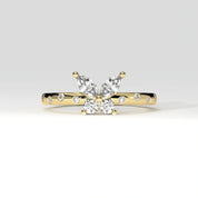 Front View Of 0.54 Ct Butterfly Marquise Diamond Promise Ring with Pavé Accent Band