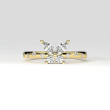 0.54 Ct Butterfly Marquise Diamond Promise Ring with Pavé Accent Band
