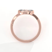 Metal View Of 1 Ct Marquise Cut Diamond Solitaire Ring with Curved Band Design