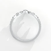 Metal View Of 0.56 carat Pear Cut Tiara Style Diamond Promise Ring 