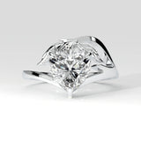 2ct Heart Shaped Diamond Ring with Nature Inspired Leaf Design