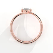 Metal View Of 1 Ct Marquise Cut Diamond Promise Ring with Modern Open Band
