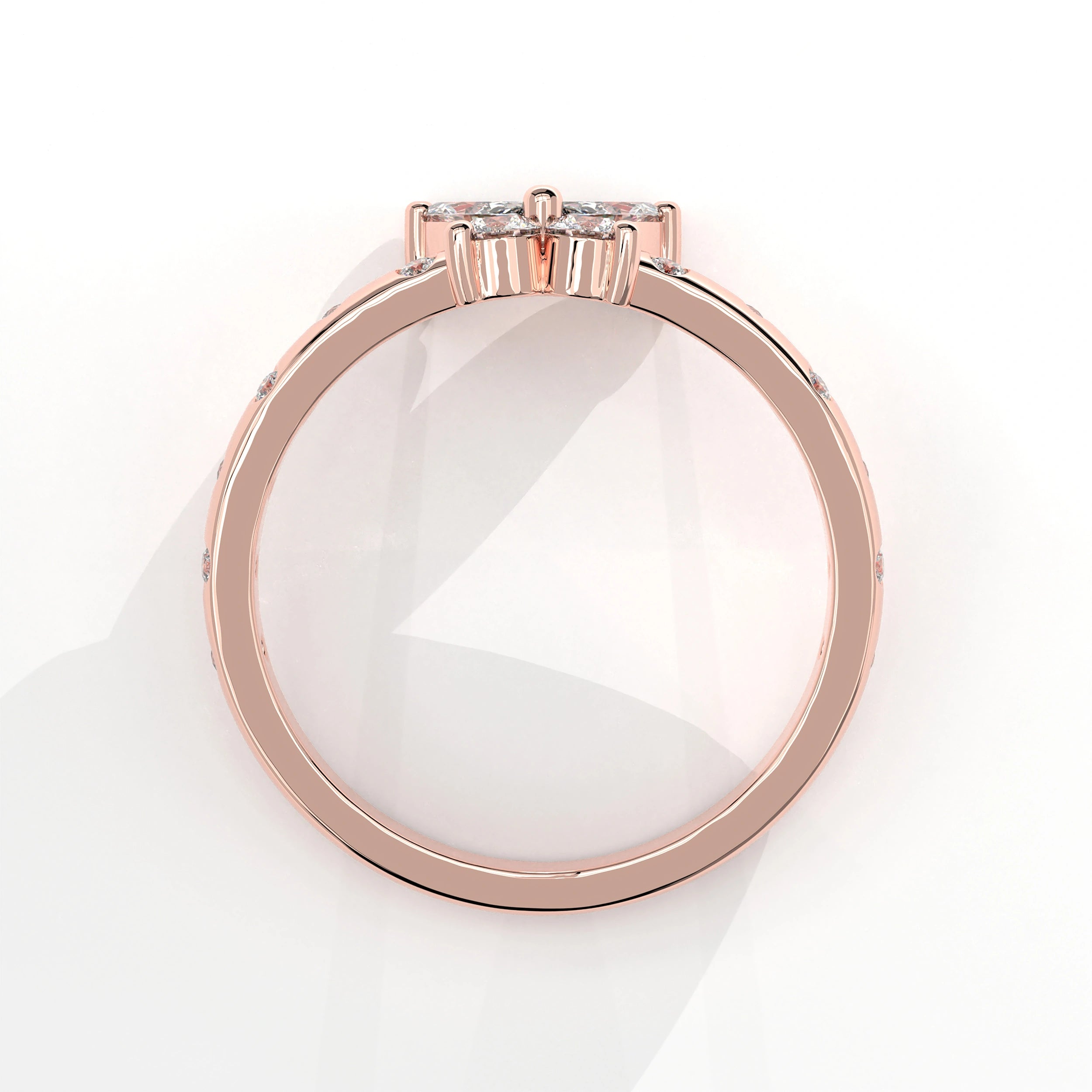 Metal View Of 0.54 Ct Butterfly Marquise Diamond Promise Ring with Pavé Accent Band