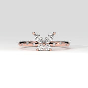 Front View Of 0.54 Ct Butterfly Marquise Diamond Promise Ring with Pavé Accent Band