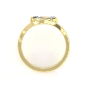 Metal View Of 1 Ct Marquise Cut Diamond Solitaire Ring with Curved Band Design