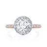 2.40 Carat Round Shaped Channel Setting Cathedral Halo Diamond Ring